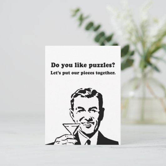 HOU JE VAN PUZZELS? BRIEFKAART (Staand voorkant)