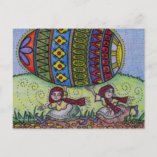 Hou je vast aan je Pysanka Oekraïense Folk Art Briefkaart (Voorkant)