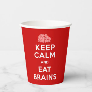 Hou kalm Eat Brains Papieren Bekers