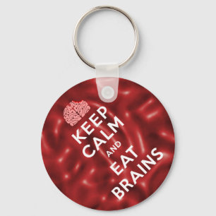 Hou kalm Eat Brains Sleutelhanger