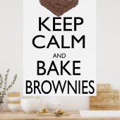 Hou kalm en bake Brownies Poster (Keuken)