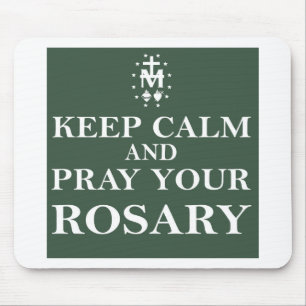 Hou kalm en bewaar je Rosary Forest Green Muismat