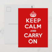 Hou kalm en draag de Engelse kroonkool Red af Briefkaart (Voorkant / Achterkant)