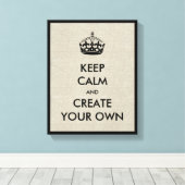 Hou kalm en draai je Creëer in je eentje | Zwart Canvas Afdruk (Insitu (Houten vloer))