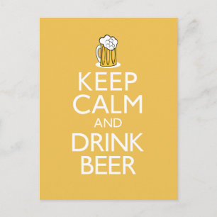 Hou kalm en Drink bier Briefkaart