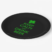 Hou kalm en Drink bier Papieren Bordje (Gekanteld)
