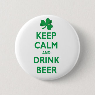 Hou kalm en Drink bier Ronde Button 5,7 Cm