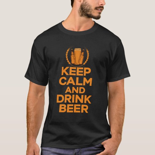 Hou kalm en Drink bier T-shirt (Voorkant)