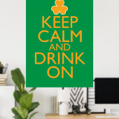 Hou kalm en Drink op Iers Poster (Thuiskantoor)