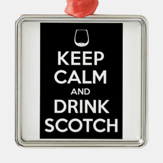 Hou kalm en Drink op Scotch Metalen Ornament