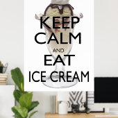 Hou kalm en eet ijs poster (Thuiskantoor)
