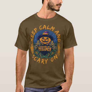 Hou kalm en eng op Funny JackOLantern Halwee T-shirt