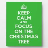 Hou kalm en focus op de kerstboom, grappig fotoplaat (Voorkant)