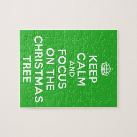 Hou kalm en focus op de kerstboom, grappig legpuzzel (Horizontaal)