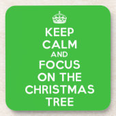 Hou kalm en focus op de kerstboom, grappig onderzetter (Voorkant)