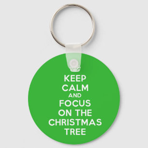 Hou kalm en focus op de kerstboom, grappig sleutelhanger