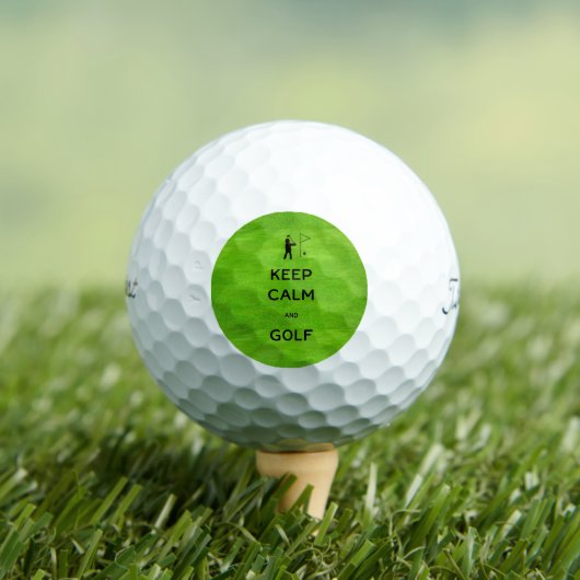 Hou kalm en Golf met groene achtergrond Golfballen (Insitu Shirt)