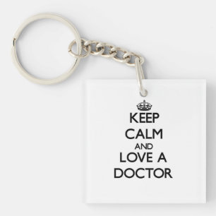 Hou kalm en hou van een dokter sleutelhanger