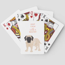 Hou kalm en hou van een hond pokerkaarten