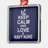 Hou kalm en hou van een marine Nuke Metalen Ornament (Links)