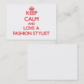 Hou kalm en hou van een Mode-stylist Visitekaartje (Voorkant / Achterkant)