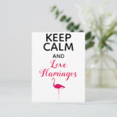 Hou kalm en hou van Flamingos Cute en Funny Briefkaart (Staand voorkant)