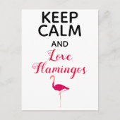 Hou kalm en hou van Flamingos Cute en Funny Briefkaart (Voorkant)