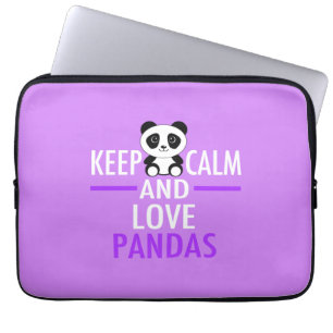 Hou kalm en hou van Pandas Laptop Sleeve