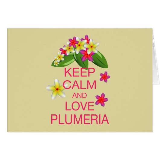 Hou kalm en hou van Plumeria Fine Art Design (Voorkant Horizontaal)