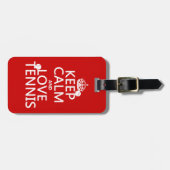 Hou kalm en hou van tennis bagagelabel (Voorkant horizontaal)