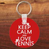 Hou kalm en hou van tennis sleutelhanger (Voorkant)