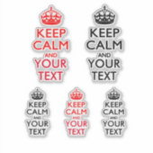 Hou kalm en Jouw tekst op zwart en rood Sticker (Voorkant)