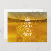 Hou kalm en Jouw tekst voor wat koude bier Briefkaart (Voorkant / Achterkant)