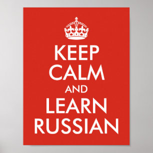 Hou kalm en leer Russisch Poster