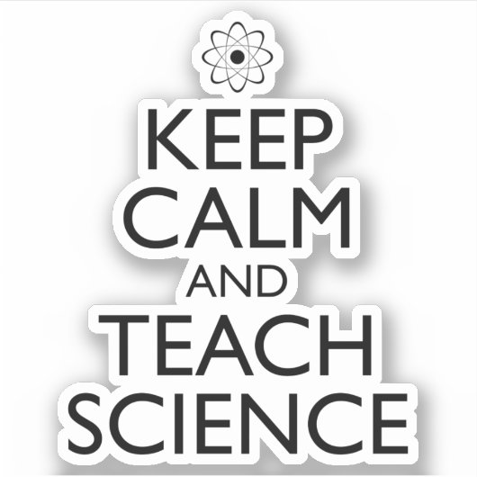 Hou kalm en leer wetenschap sticker (Voorkant)