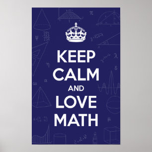 Hou kalm en liefde Wiskunde Poster