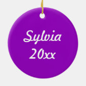 Hou kalm en nit op Fuschia Keramisch Ornament (Achterkant)