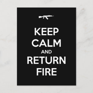 Hou kalm en retourbrand briefkaart