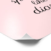 Hou kalm en Sparkle als een diamantroze prinses Foto Afdruk (Hoek)