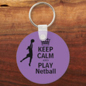 Hou kalm en speel Netball Design Sleutelhanger (Voorkant)