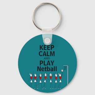 Hou kalm en speel Netball Design Sleutelhanger