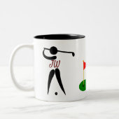 Hou kalm en speel persoonlijke GolfMok Tweekleurige Koffiemok (Links)