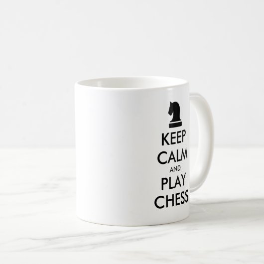 Hou kalm en speel schaak in de mok van koffie (Voorkant rechts)