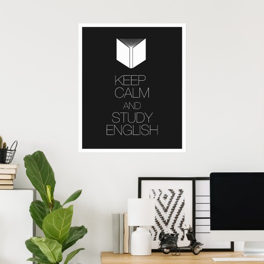 Hou kalm en studeer Engels Poster (Thuiskantoor)