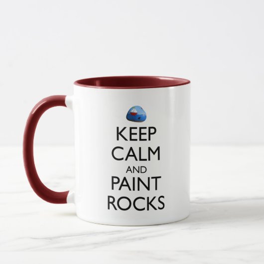 Hou kalm en verf Rocks Funny Rock schilderen Mok (Links)