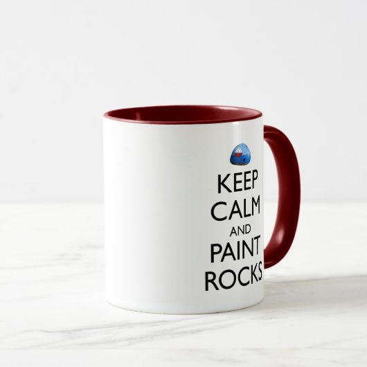 Hou kalm en verf Rocks Funny Rock schilderen Mok (Voorkant rechts)