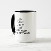 Hou kalm en vertrouw op je octrooiaanklager mok (Voorkant links)