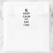 Hou kalm en zeg dat ik het doe vierkante sticker (Tas)