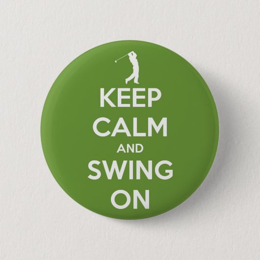 Hou kalm en zwaai op groene Pinback Button (Voorkant)