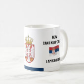 Hou kalm in Servië en grappige tekst, Servische vl Koffiemok (Voorkant rechts)